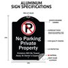 Signmission Designer Series-Private Road With No Outlet Symbol Black & White, 24" x 18", BW-1824-9773 A-DES-BW-1824-9773